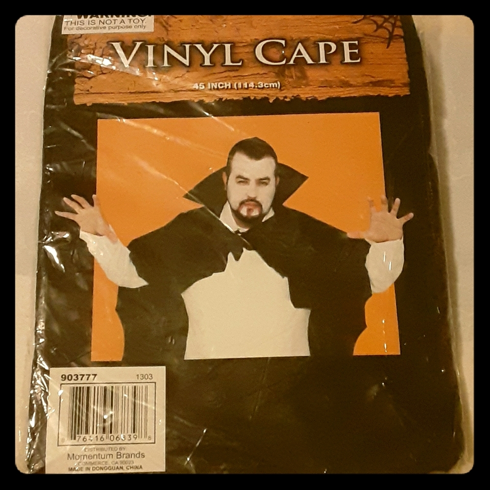 Unisex Black Vinyl Cape BNIP (45" long!)